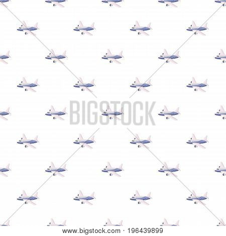 Passenger airliner pattern seamless repeat in cartoon style vector illustration