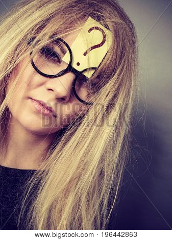 Tired Crazy Woman After Intensive Thinking