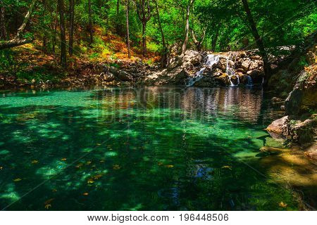 Waterfall Near Sapadere. Alanya, Antalya District, Turkey, Asia. Famous Tourist Destination