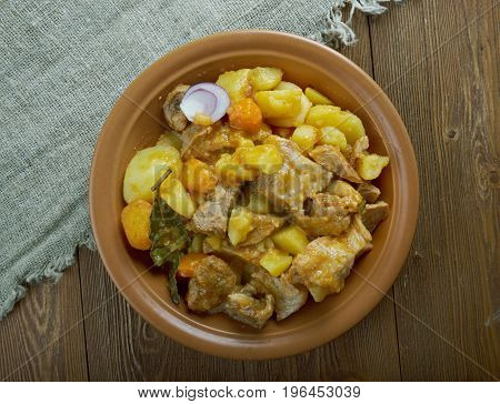 ahjuliha - Estonian pork stew. close up meal