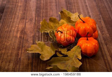 A Close Up Of Several Small Pumpkins Lined Up In A Row On Rustic Old Wooden Boards Against Medium Br