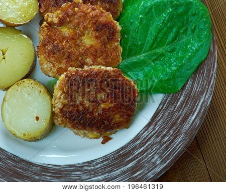 Jauhelihapihvi - Finnish version Salisbury steak. close up meal