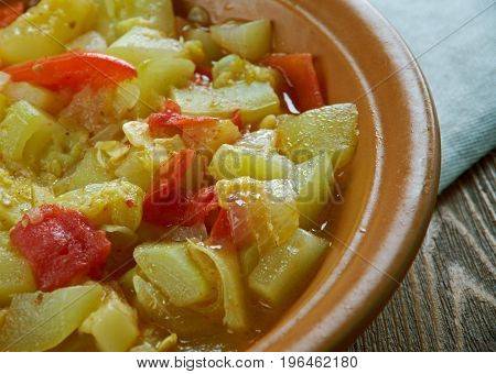 Mixed vegetable kurma.Indian Dish. close up meal