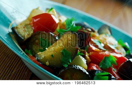 Caponata Agrodolce - traditional italian dish close up meal