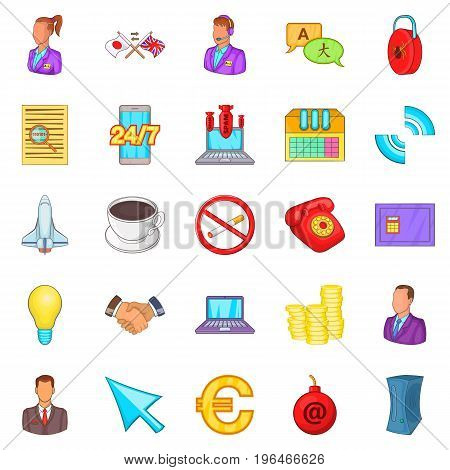 Work flow icons set. Cartoon set of 25 work flow vector icons for web isolated on white background