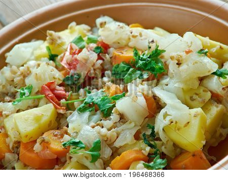 gerlash Lithuanian kapusta vegetable stew. close up