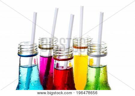 close up the cool colorful sweet drink