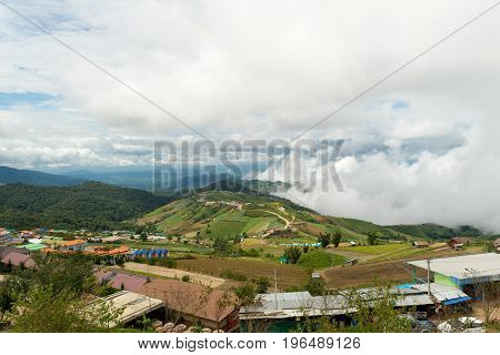 View nature mountain sky and fog phu tubberk thailand