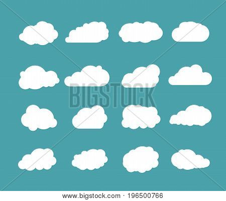 Clouds vector set. Sky clouds icon illustration. Weather symbol web collection.