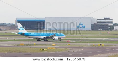 Schiphol, Amsterdam, June 29, 2017: View Of A Klm Plane At Schiphol Airport On June 29, 2017 In Amst