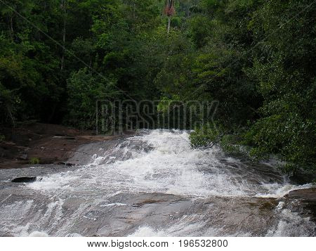 Waterfall in French Guyana rainforest, south america