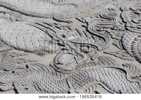 Detail Of Antique Carving In Stone
