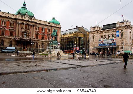 21 march 2009-belgrado-serbia-National museum in the city of belgrade serbia
