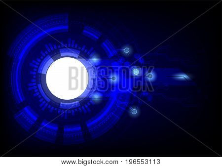 Abstract technology circuit board design background. Blue tech background with shining abstract objects communication concept. vector illustration.