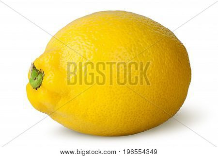 Ripe refreshing lemon turned isolated on white background