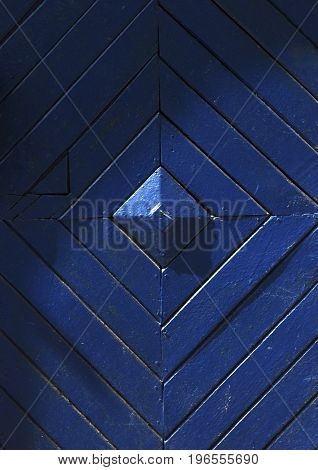 Fragment of blue wooden door. Lviv Rynok Square.