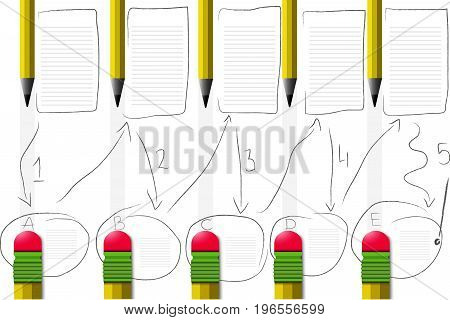 Vector background infographics on the day of knowledge from pencils