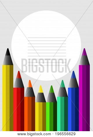 Vector background with pencils on September 1, and design