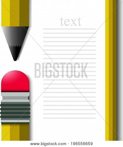 Vector background with pencils on September 1, and design