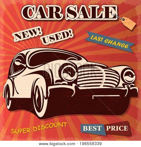 The car sale retro poster best price