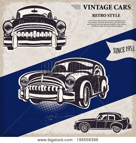 Vintage car label retro style since 1953