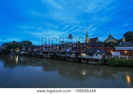 CHANTHABURI - JULY 23, 2017 : Landmark with old building village in Chanthaburi Thailand, in the morning.