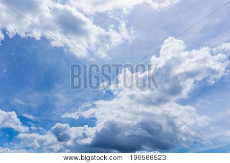View on beautiful white clouds in a blue sky. Clouds and Skies in the Morning. 
The Sun behind Clouds. Fresh Air. Cloudy Weather. Cloud Formations. White Clouds
