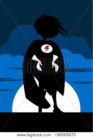 Superhero Sunset Silhouette