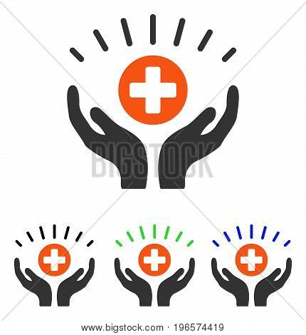 Medical Prosperity vector icon. Illustration style is a flat iconic colored symbol with different color versions.