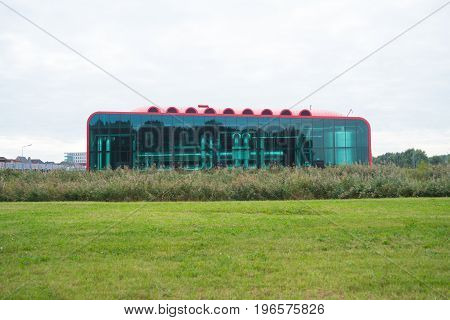 ALMERE NETHERLANDS - OCTOBER 1 2016:: Heat transfer station building. This station guarantees a continuously district heating for 11000 households and companies