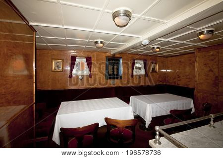 Interior of the icebreaker Tarmo. Kotka Finland 16.07.2017.