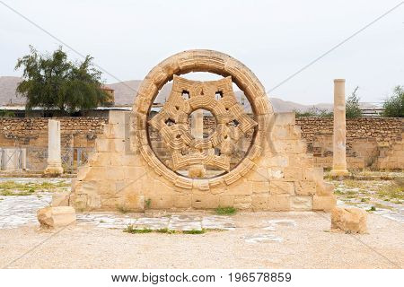 Hisham's Palace Stone Decoration In The West Bank City Of Jericho. Old City In Palestine, Israel