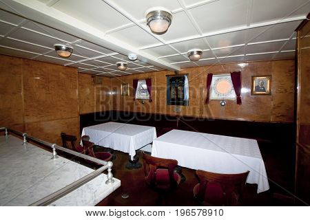 Interior of the icebreaker Tarmo. Kotka Finland 16.07.2017.