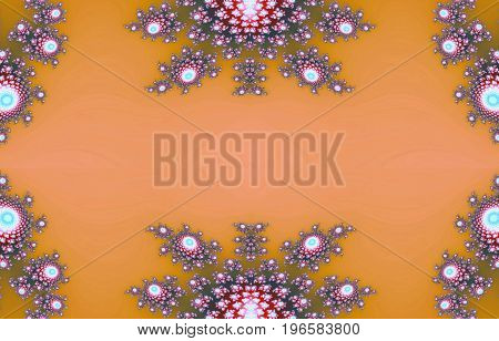 Orange soft beautiful fency filigree frame border copyspace