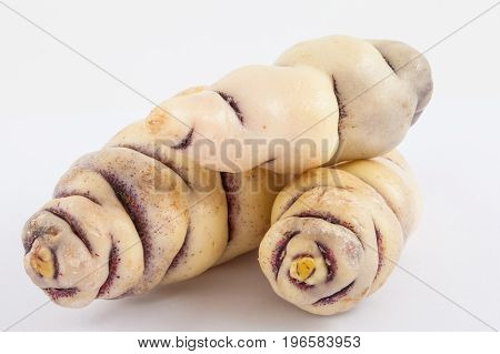 Cubios (Tropaeolum tuberosum) isolated on white background
