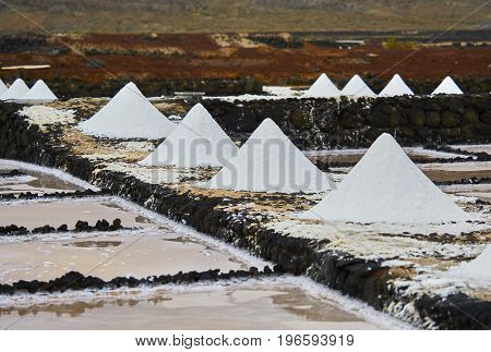 Landmarks of Lanzarote - Salinas de Janubio, main salt production of Canary islands