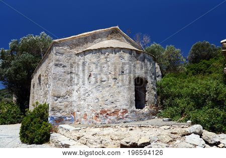 view of Camellia island in Hisaronu Bay, Aegean sea, Turkey