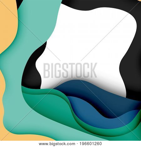 3d abstract background with cut shapes, business presentation, flyer template