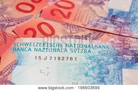 Collection of the new swiss banknotes (issued in 2017)