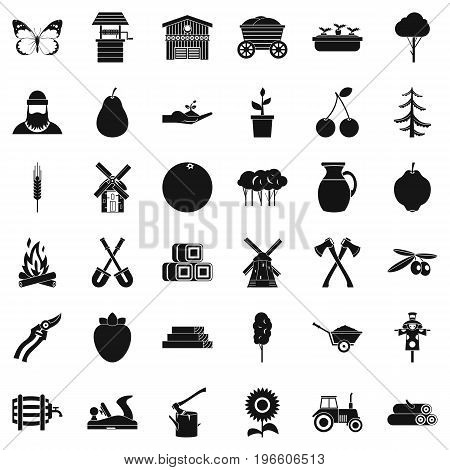 Agronomy icons set. Simple style of 36 agronomy vector icons for web isolated on white background