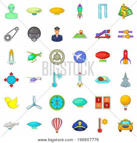 Air force icons set. Cartoon style of 36 air force vector icons for web isolated on white background