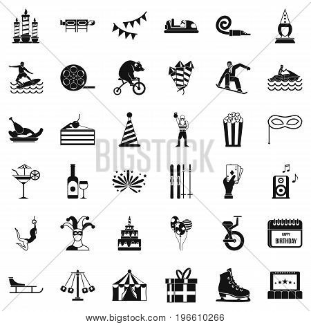 Exhibition icons set. Simple style of 36 exhibition vector icons for web isolated on white background