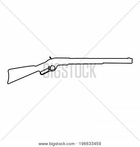 Rifle Black Color Path Icon .