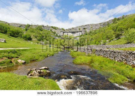 Yorkshire Dales visitor attraction Malham Cove in summer
