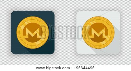 Light and dark crypto currency icon Monero on a transparent background