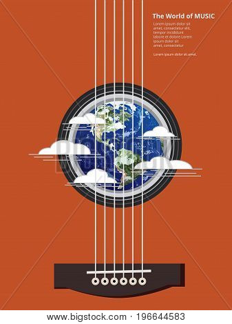 The World of Music Poster Vector Illustration
