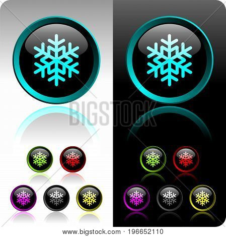 Shiny Snowflake Button Set.