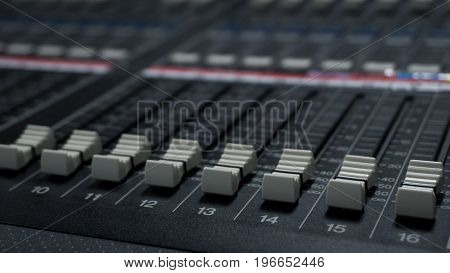 Sound Mixer with a lot of Sliders, Tv Control Room