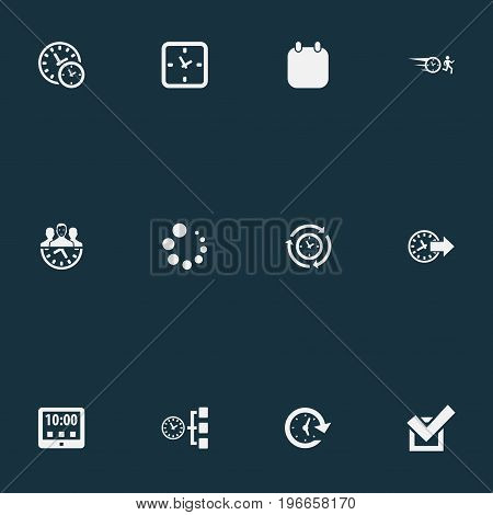 Elements Redirect, Approve, Deadline And Other Synonyms Tablet, Clock And Redirect.  Vector Illustration Set Of Simple Administration Icons.