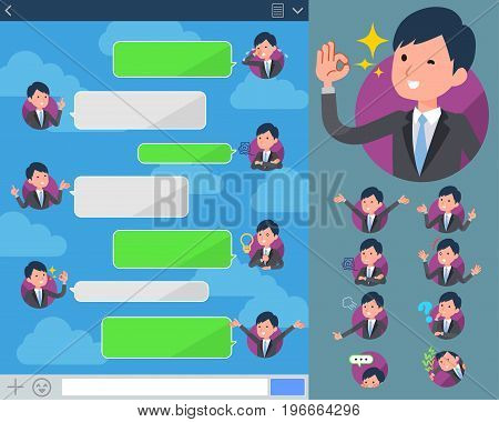 Flat Type Gray Suit Businessman_sns